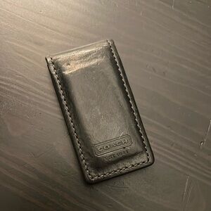 Mens Coach Leather Money Clip
